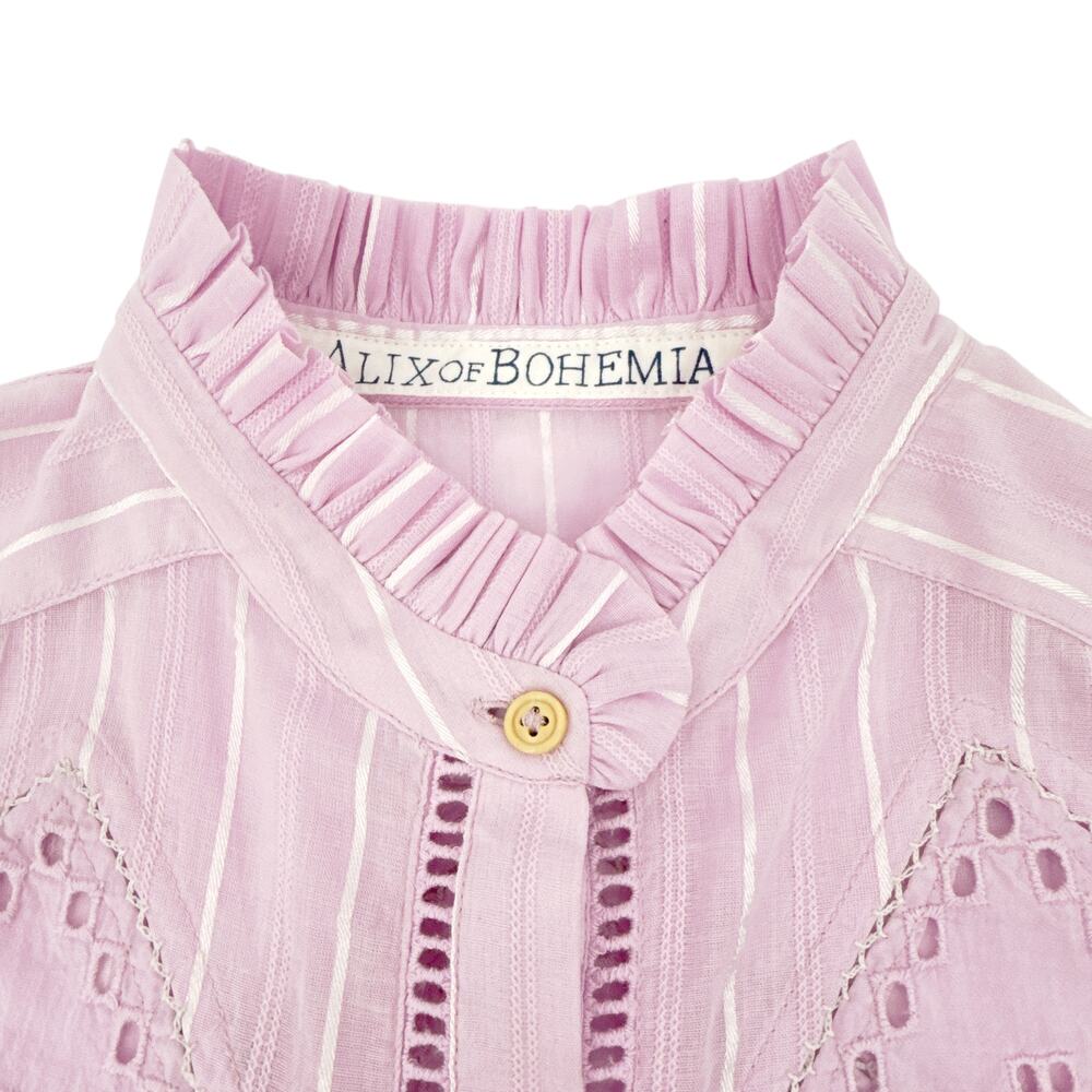 NWOT ALIX of BOHEMIA Winn Lilac Eyelet Shirt - Picture 7 of 12